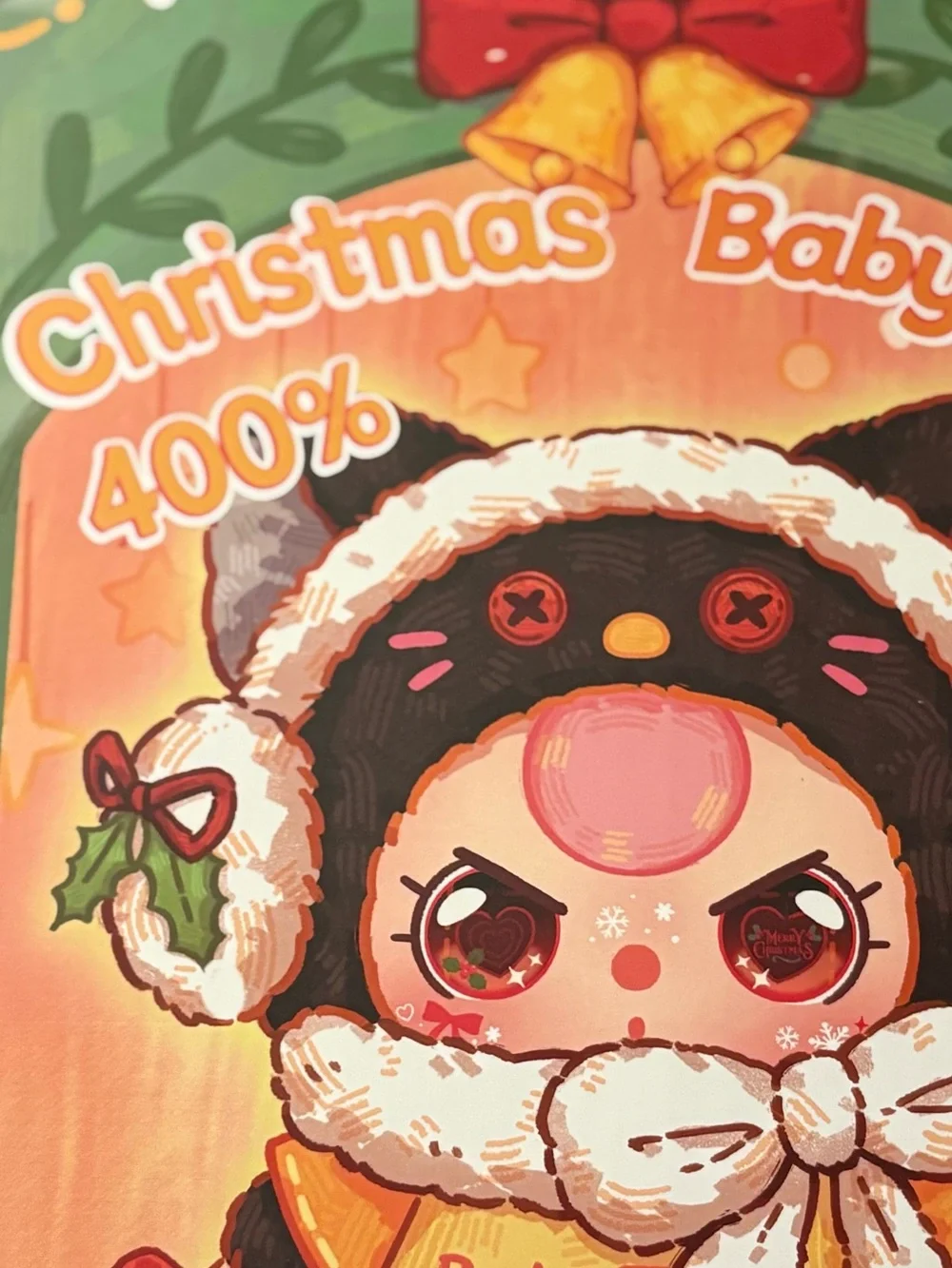 Christmas Baby Plush Doll - Black & Pink Holiday Character 400%